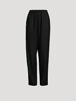 Wool And Silk Tapered Trousers