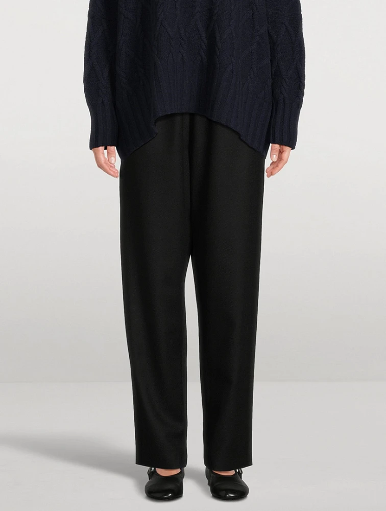 Wool And Silk Tapered Trousers