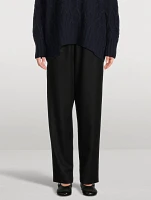 Wool And Silk Tapered Trousers