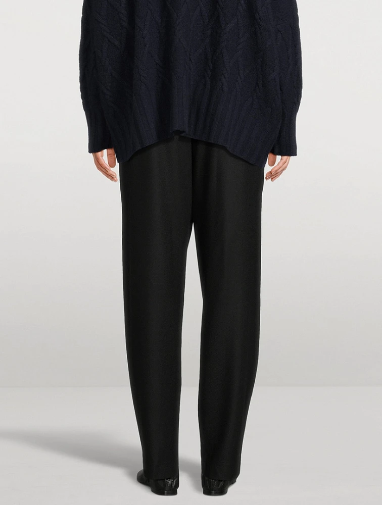 Wool And Silk Tapered Trousers