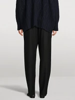 Wool And Silk Tapered Trousers
