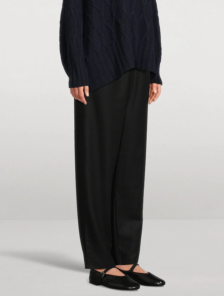 Wool And Silk Tapered Trousers