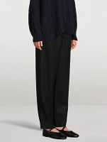 Wool And Silk Tapered Trousers