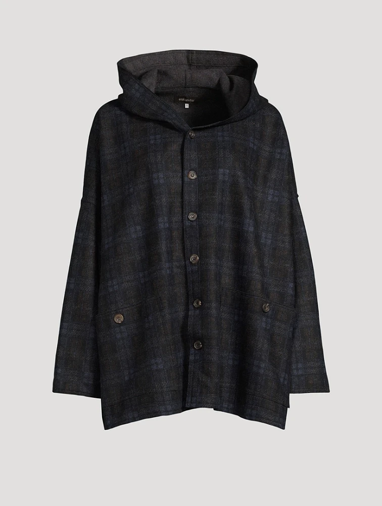 Wool Cashmere Jacket Plaid Print