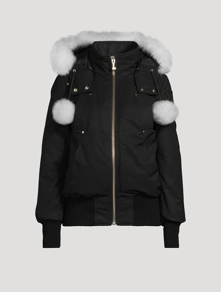 Debbie Shearling-Trimmed Down Bomber Jacket