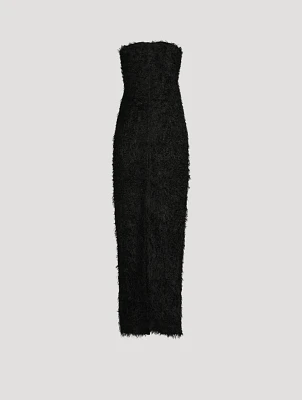 Strapless Fil Coupé Maxi Dress