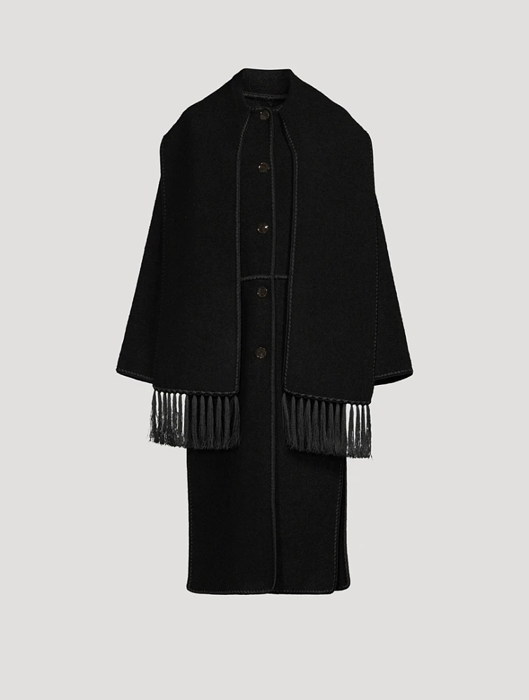 Embroidered Scarf Coat