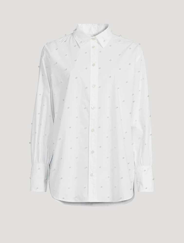 The Oversized Pearl-Embellished Shirt