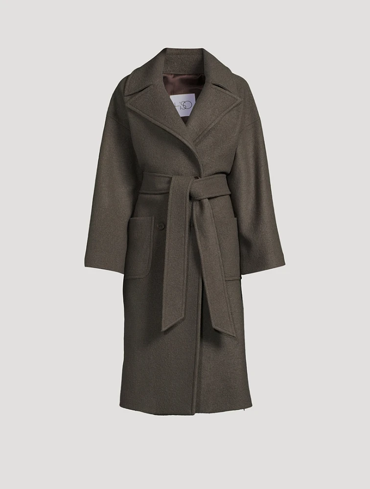 Charlotte Belted Wool Wrap Coat
