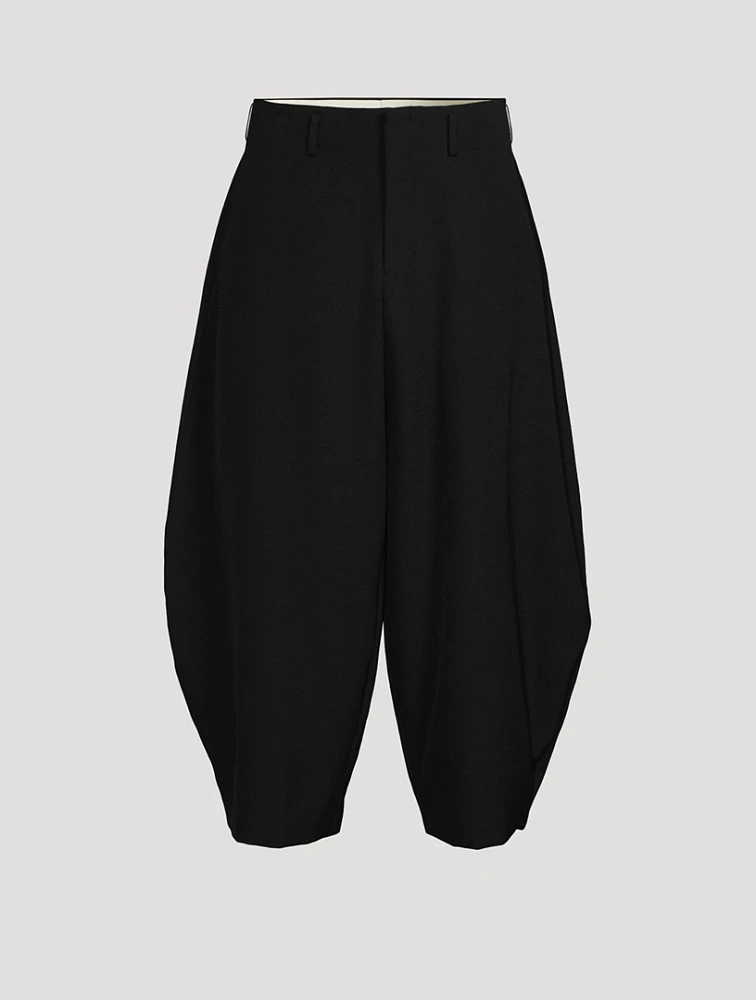 Wool Balloon-Leg Trousers