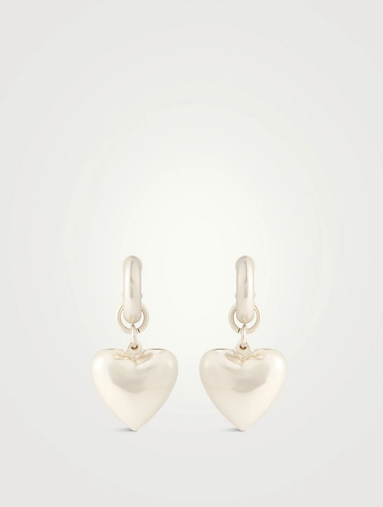 Puffy Heart Hoop Earrings