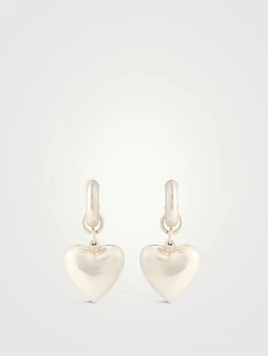 Puffy Heart Hoop Earrings