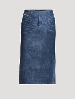 Rhinestone Denim Pencil Skirt