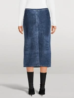 Rhinestone Denim Pencil Skirt