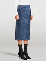 Rhinestone Denim Pencil Skirt