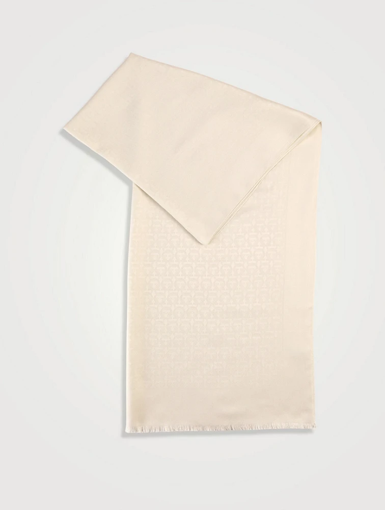 Gancini Silk Scarf