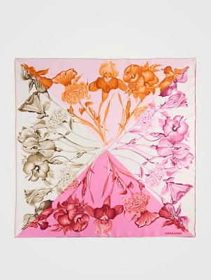 Hydrangea Print Silk Scarf