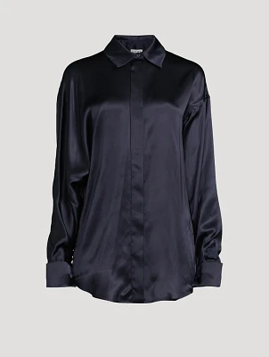 Draped Silk Shirt