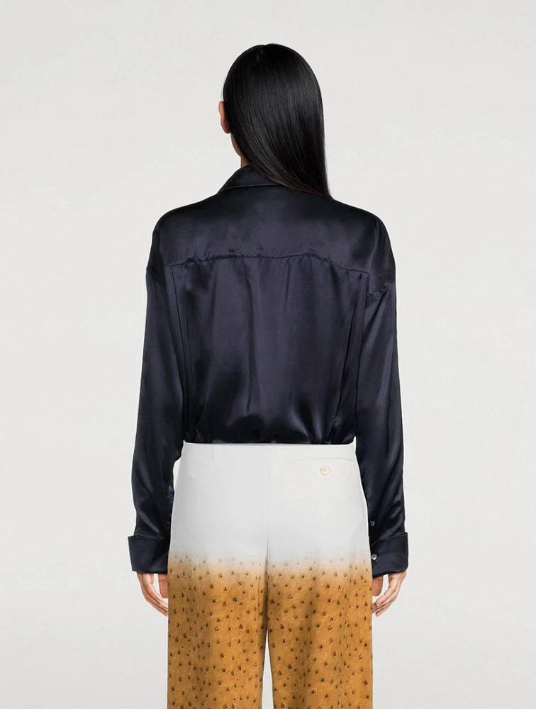 Draped Silk Shirt