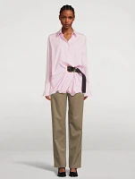 Belted Poplin Shirt