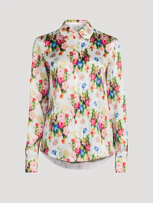 Silk Shirt Floral Print