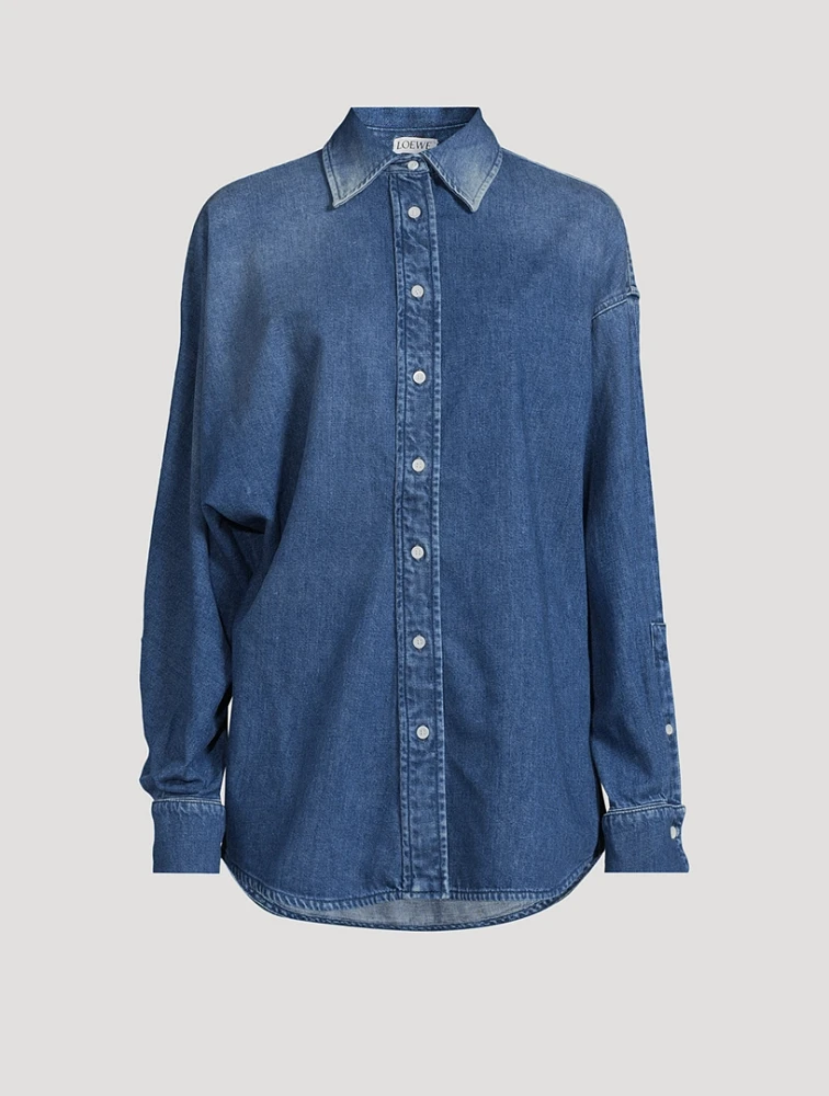 Draped Button Down Shirt