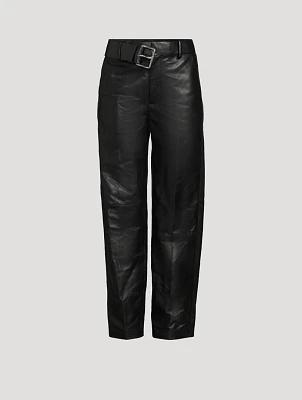 Straight-Leg Leather Trousers
