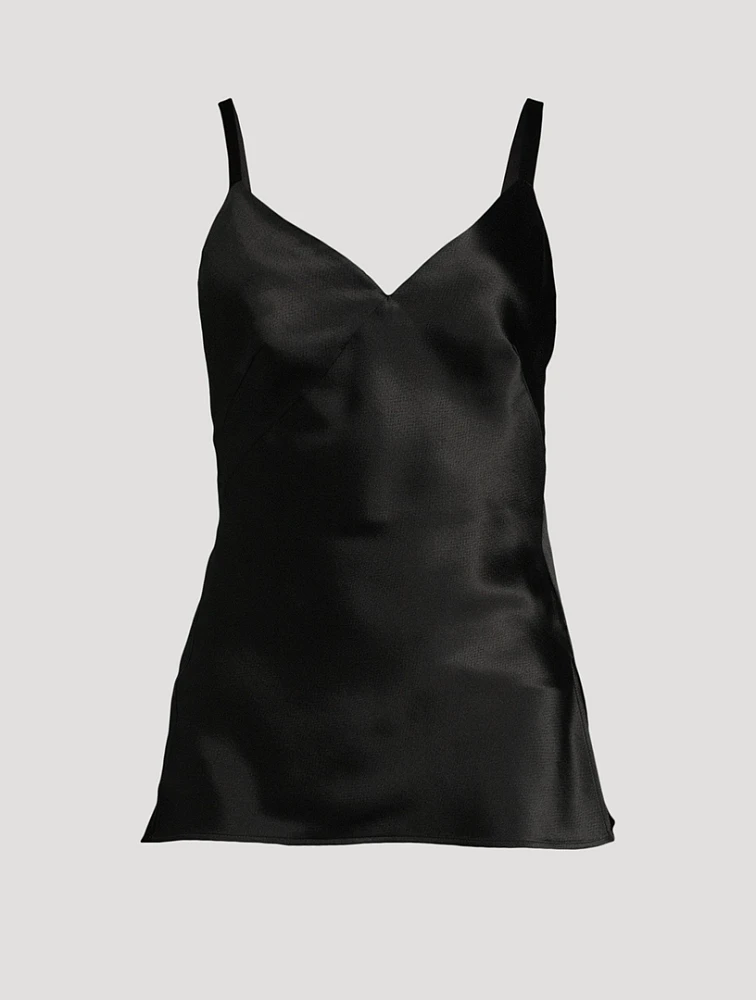 Low-Back Satin Tank Top