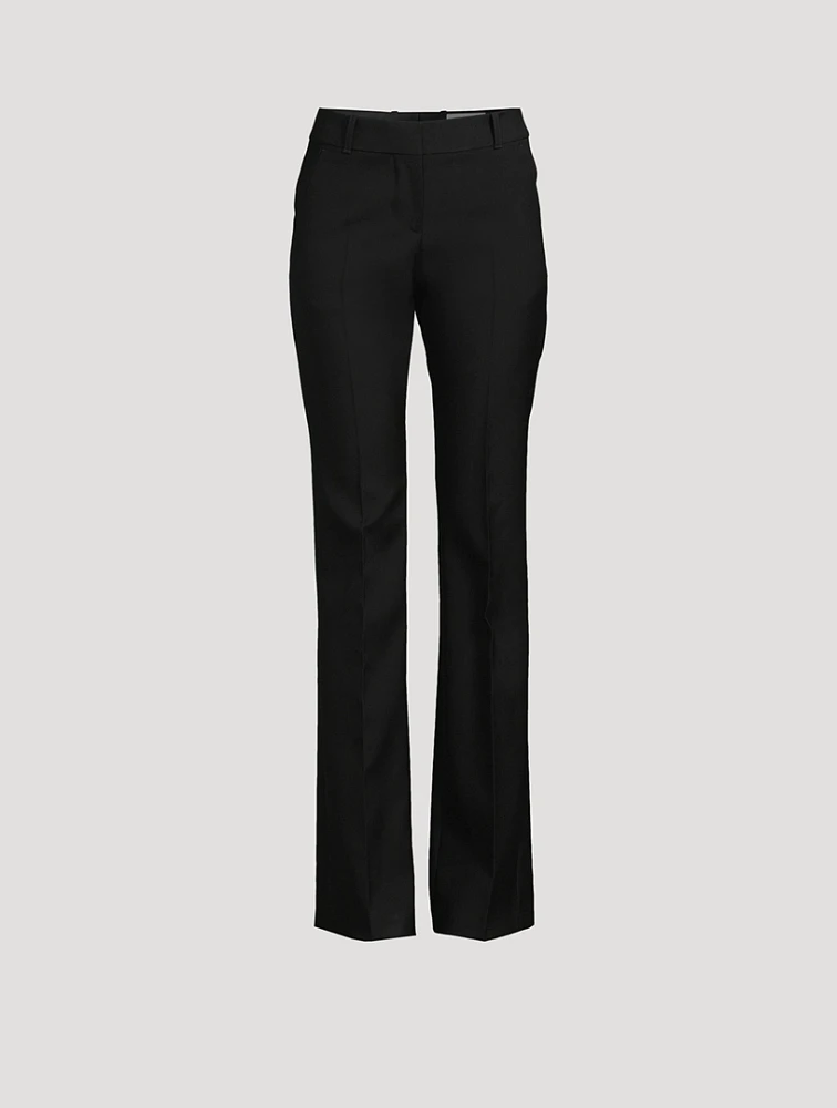Wool Gabardine Flared Trousers