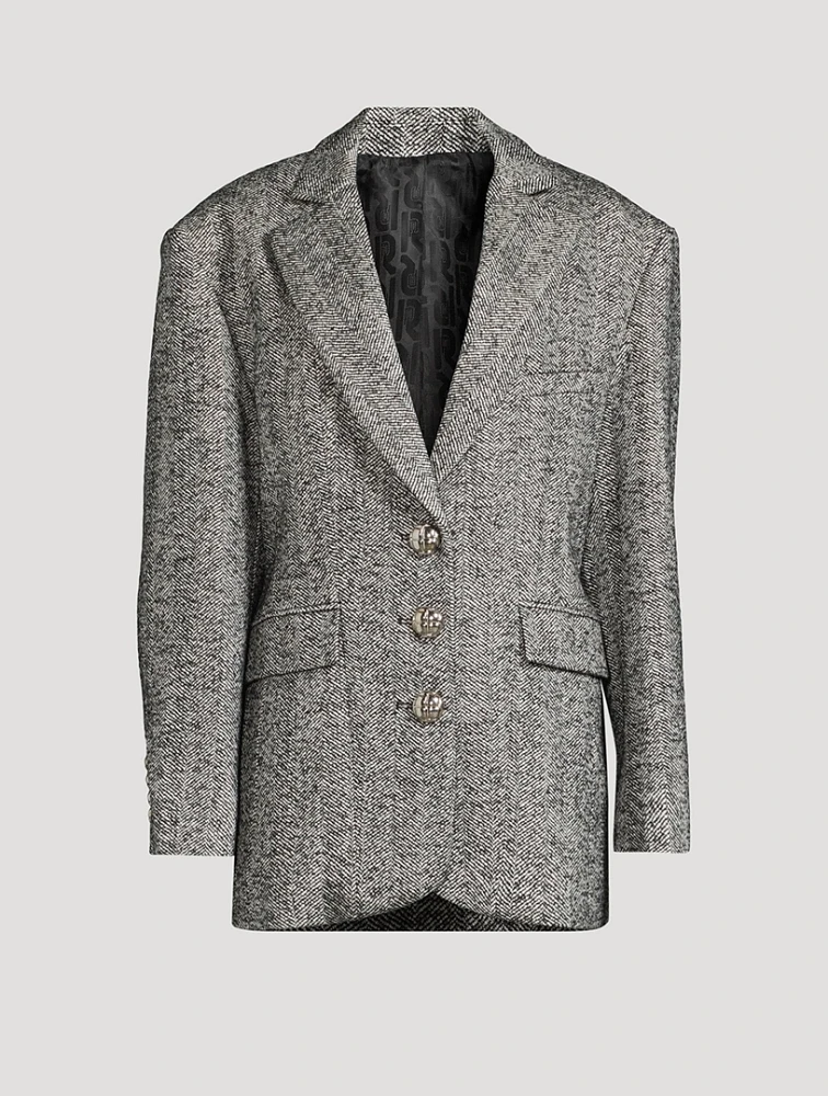 Herringbone Oversized Blazer
