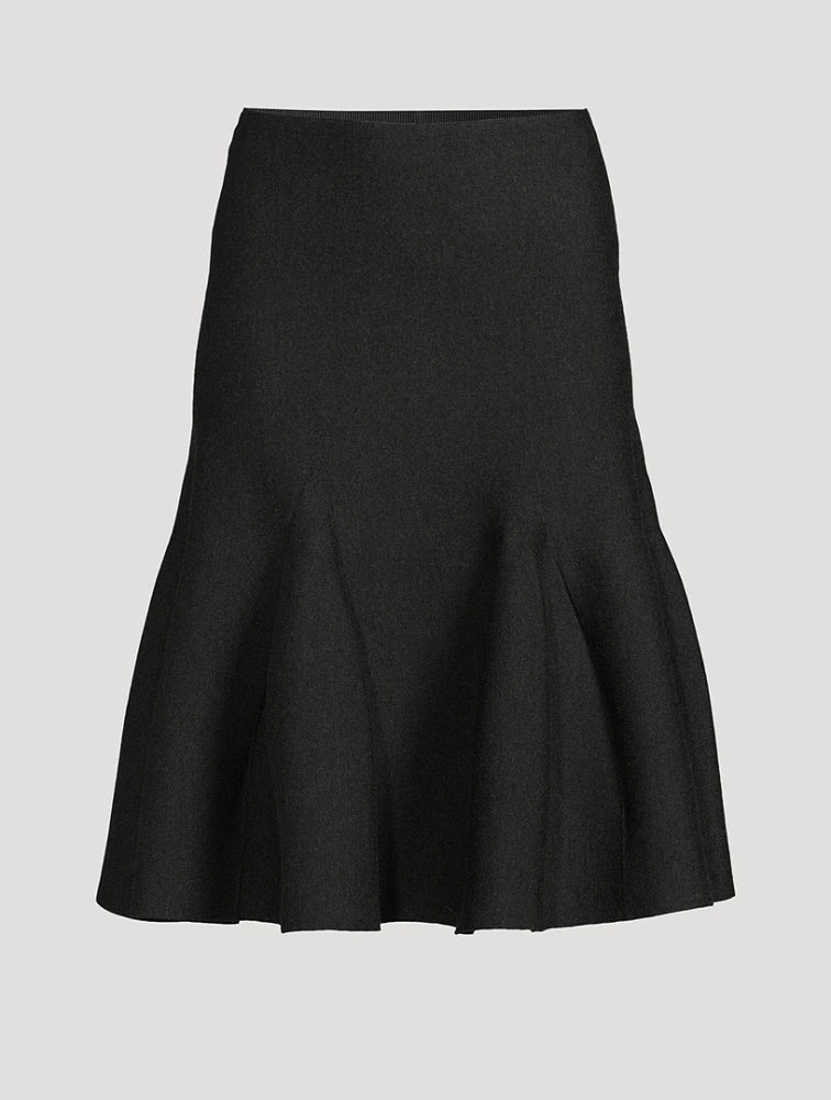 Godet Knit Midi Skirt