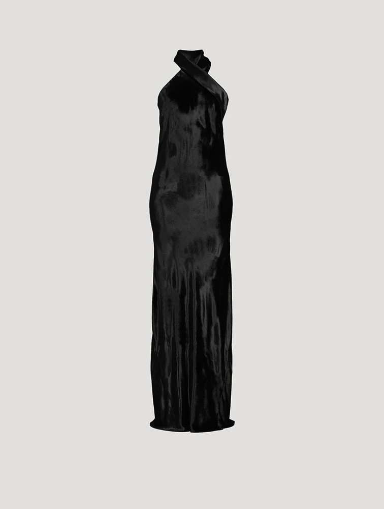 Pandora Velvet Halter Gown