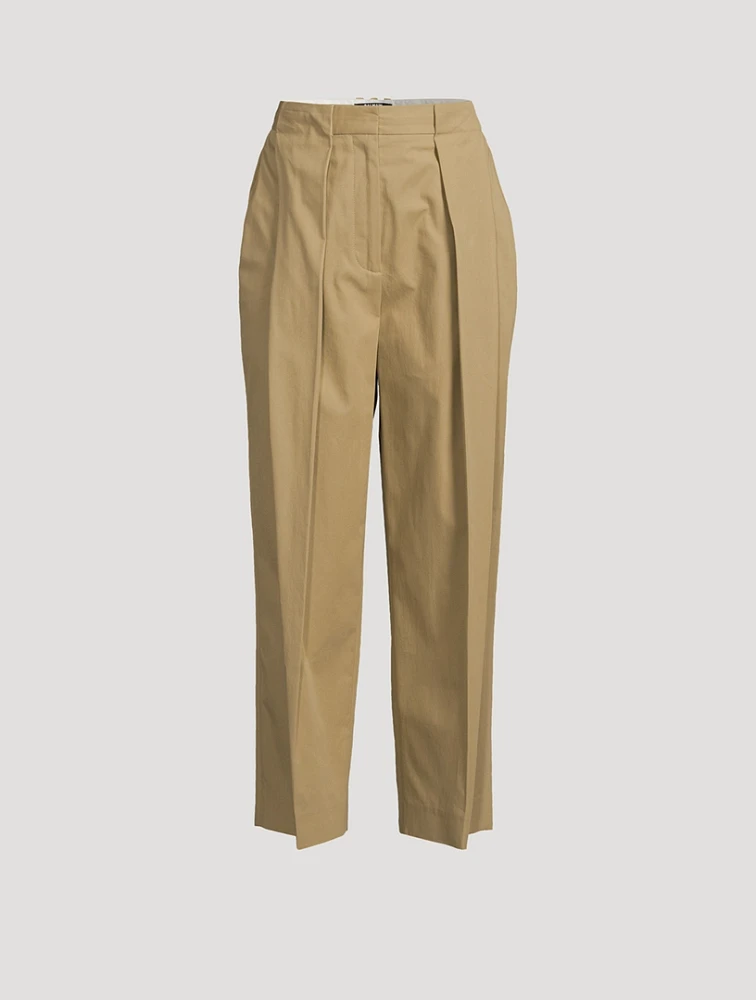 Pleated Cotton Trousers
