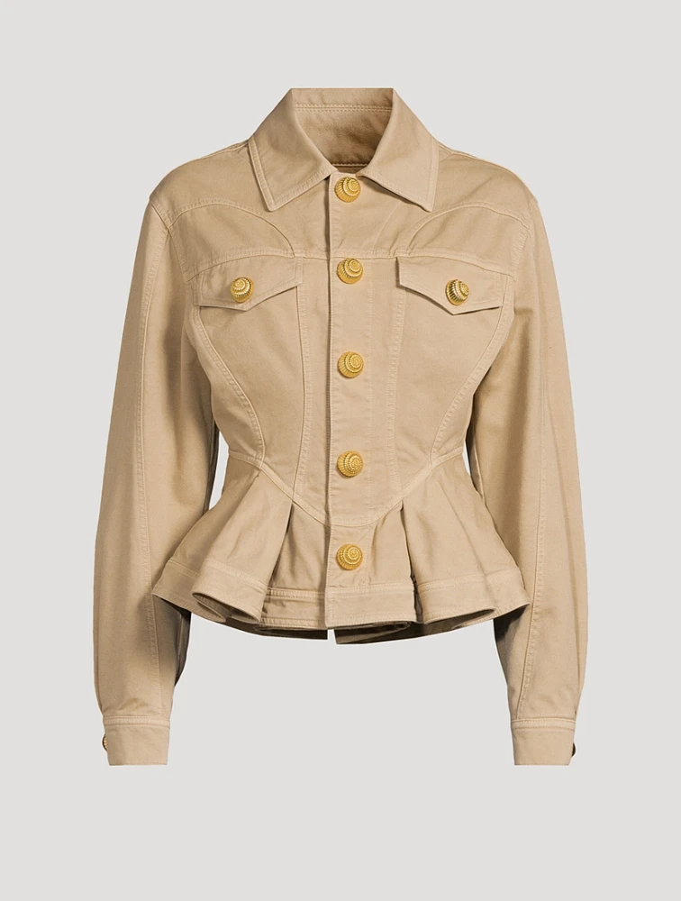 Canvas Peplum Jacket