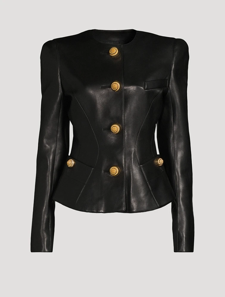 Leather Peplum Jacket