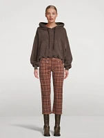 Boy Straight Jeans Plaid Print