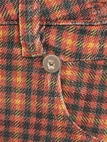 Boy Straight Jeans Plaid Print