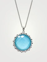 Large Dew Drop Silver Doublet Necklace With Turquoise