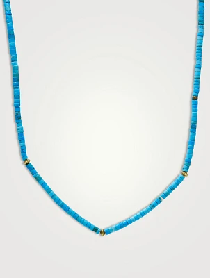 Bohème 14K Gold Sleeping Beauty Turquoise Heishi Necklace