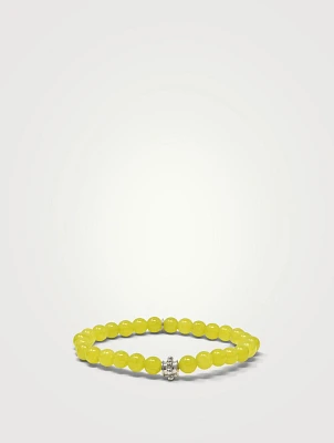 Bohème Korean Jade Bracelet With Silver Dew Drop Charm