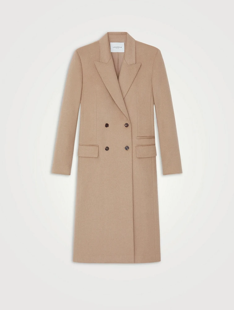 Camel Hair Double-Breasted Coat