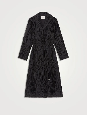 Wood Grooves Jacquard Coat