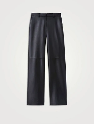 Sullivan Leather Straight-Leg Trousers