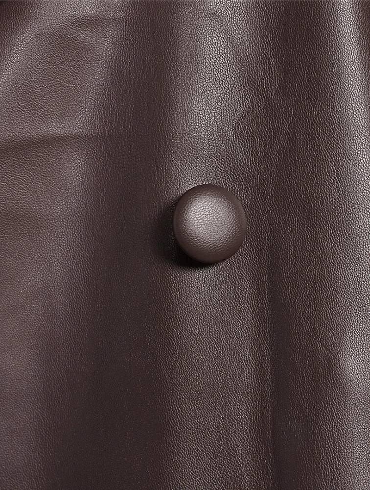 Faux Leather Trench Coat