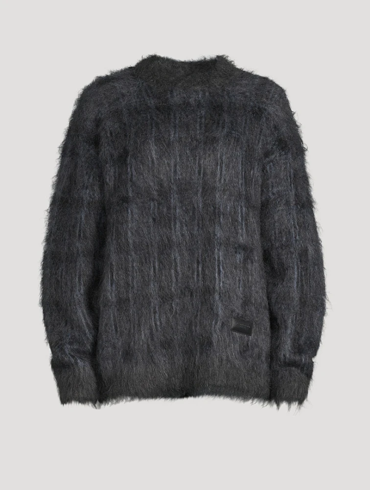 Oversized Plaid Jacquard Sweater