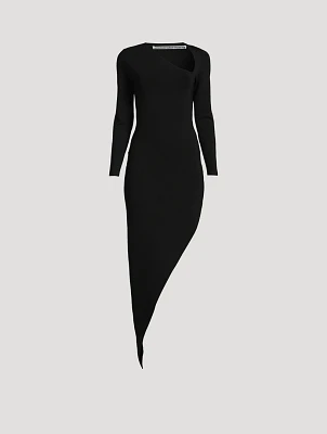 Diagonal Hem Knit Dress