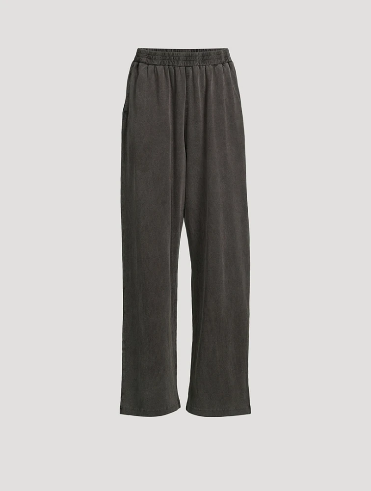 Sueded Jersey Wide-Leg Joggers