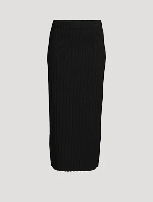 Fiemme Rib-Knit Pencil Skirt