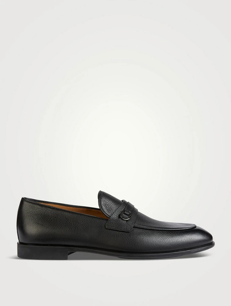 Gancini Ornament Leather Loafers