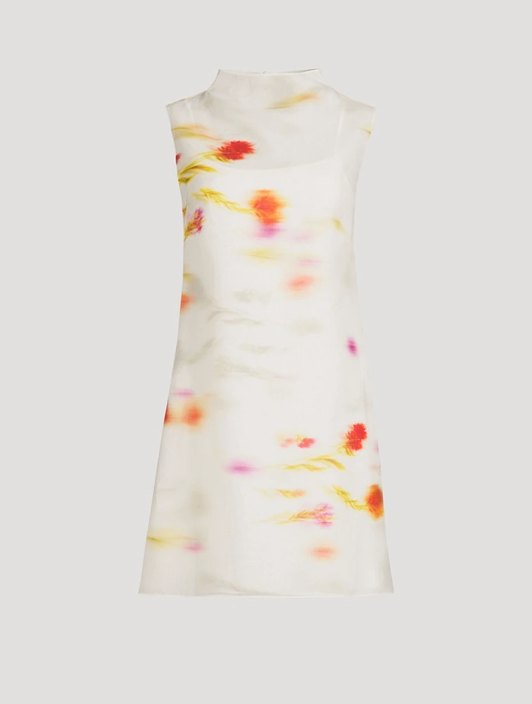 Organza Mini Dress Blossom Print